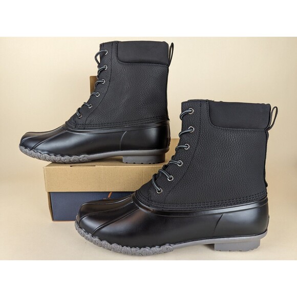 Weatherproof Vintage Adam II Duck Boots Mens 13 M Black Faux Leather Shoes NWB main image 11